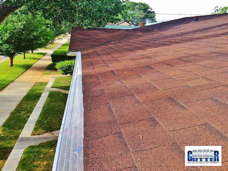 GutterDome street view — ultra-premium gutter protection on modern home